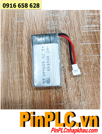 Pin FLYCAM Pin sạc 3.7v LiPolymer 802540 (với 600mAh, Dòng xả 20C /8mmx25mmx40mm) /Đã gắn sẳn mạch sạc